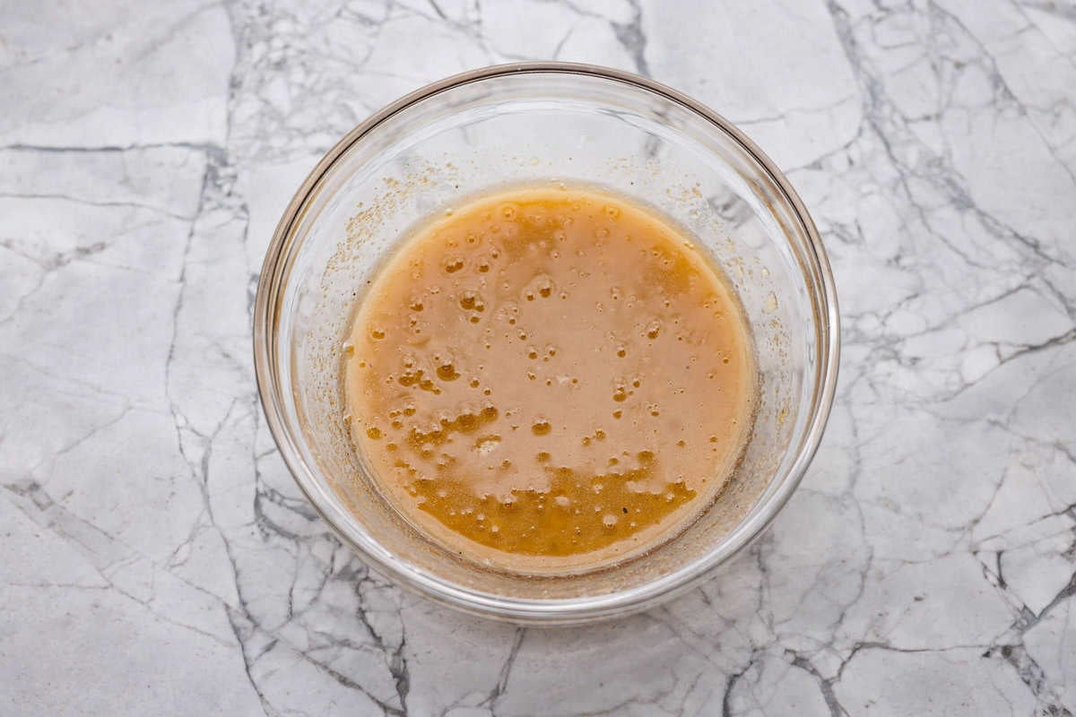 Sauce ingredients all mixed together in a bowl.